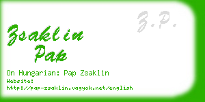 zsaklin pap business card